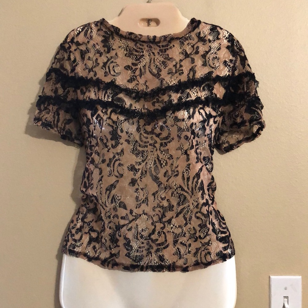 Sheer lace blouse Size S from Zara.